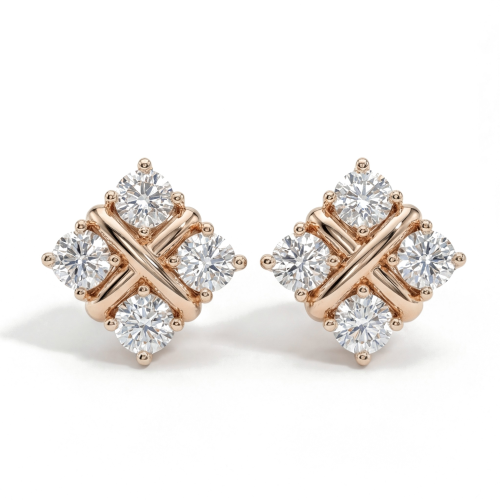 Moissanite Quadrants - stiftøredobber med moissanite
