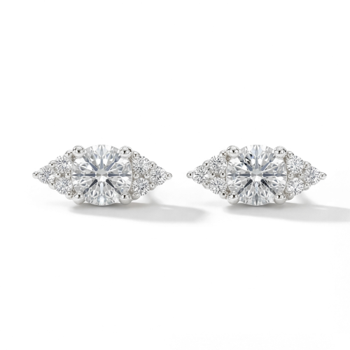 Lustrous - stiftøredobber med moissanite