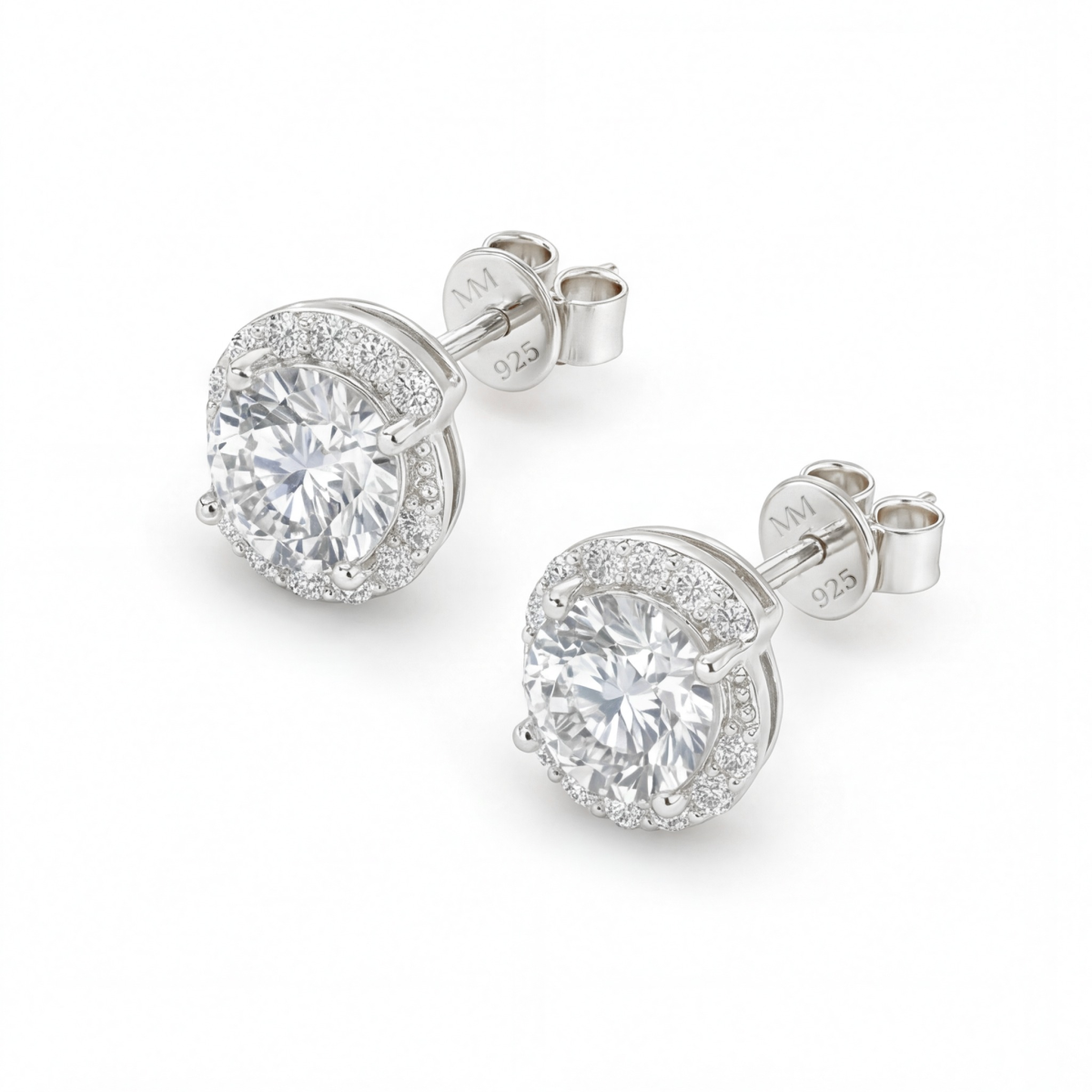 Divine Dots - stiftøredobber med moissanite
