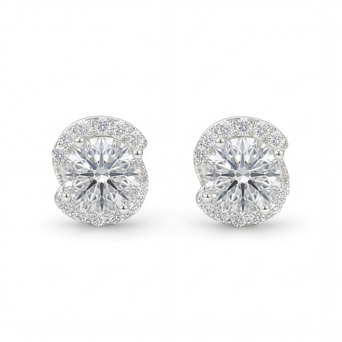 Divine Dots - stiftøredobber med moissanite