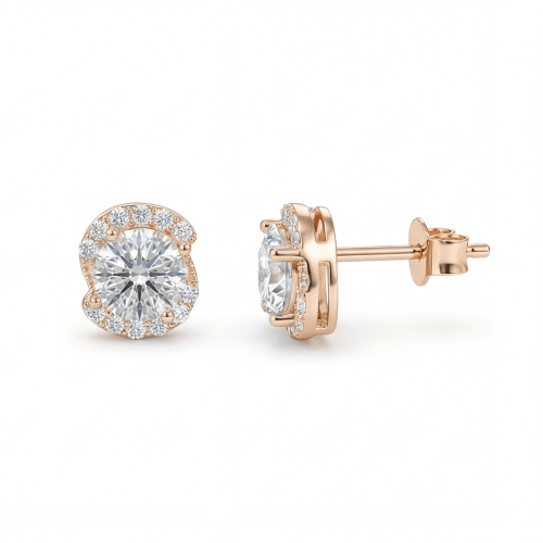Divine Dots - stiftøredobber med moissanite