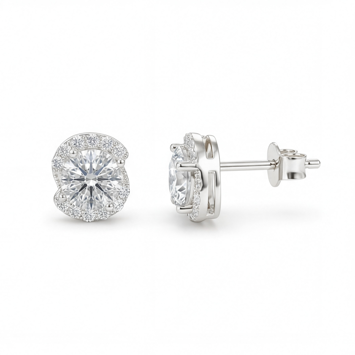 Divine Dots - stiftøredobber med moissanite