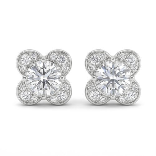 Moissanite Blooms - stiftøredobber med moissanite