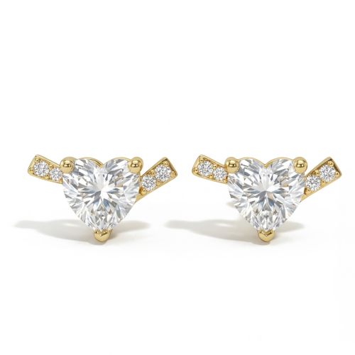 Heart's Desire - stiftøredobber med moissanite