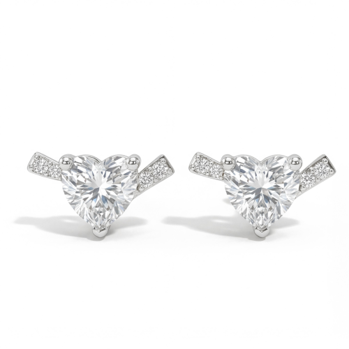 Heart's Desire - stiftøredobber med moissanite