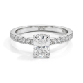 Astra - moissanite-ring med pavéfattede sidesteiner og skjult halo