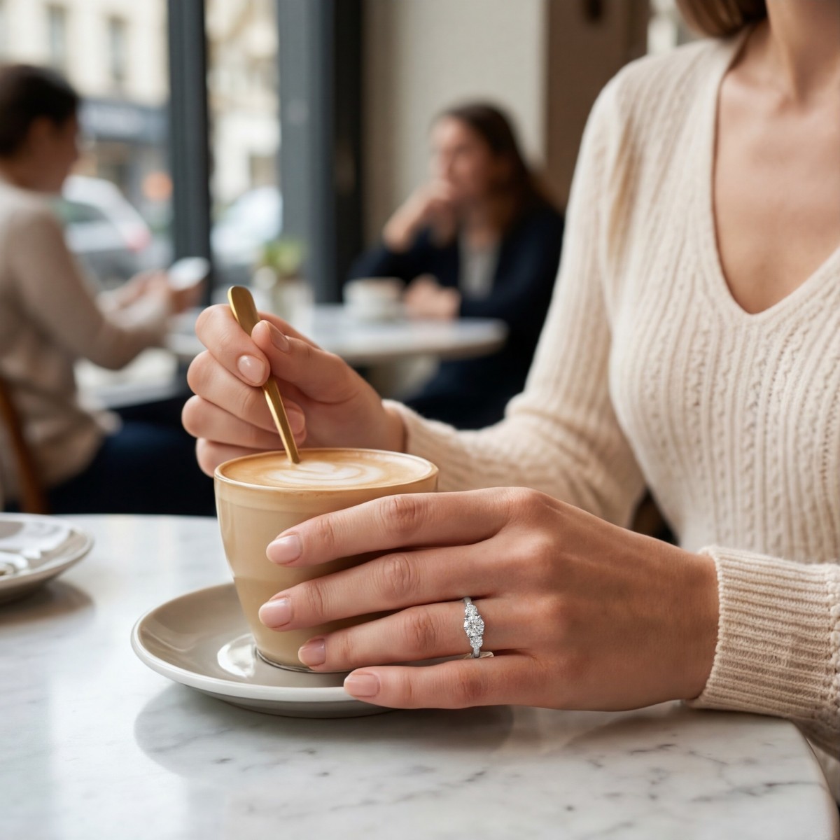 Aventine - ring med tre moissanitesteiner | My Moissanite