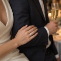 Ondine - ring med oval moissanite og klynger av steiner med marquiseslip på skuldrene