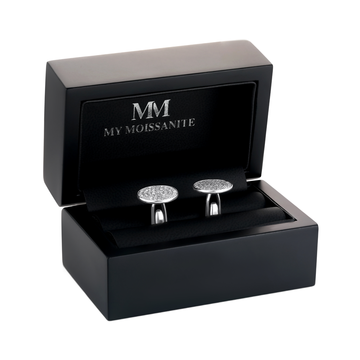 Luxon - mansjettknapper med moissanite i pavéfatning