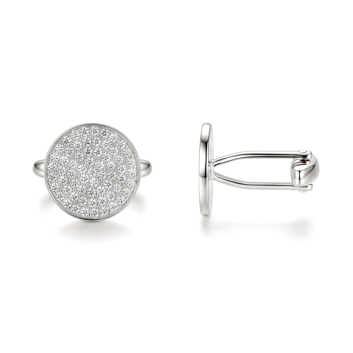 Luxon - mansjettknapper med moissanite i pavéfatning