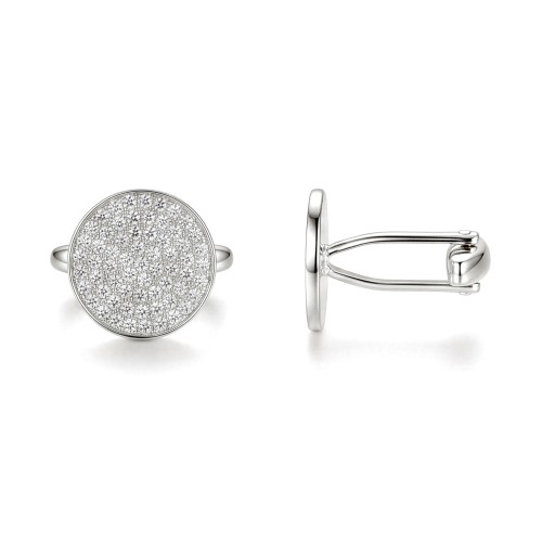 Luxon - mansjettknapper med moissanite i pavéfatning