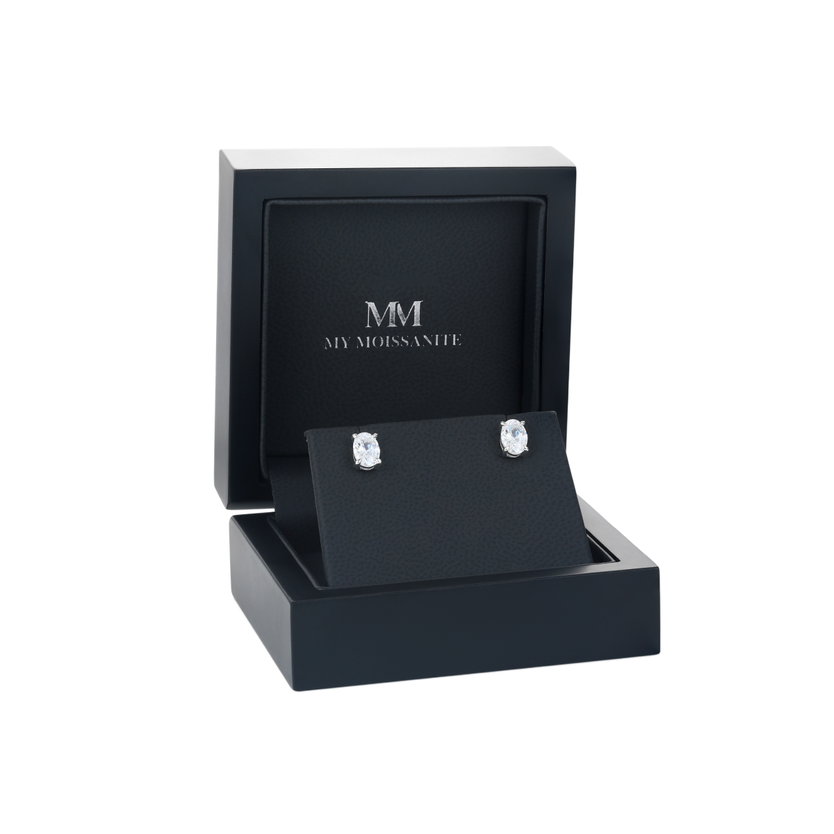 Ovalis – ovale moissanite-stiftøredobber