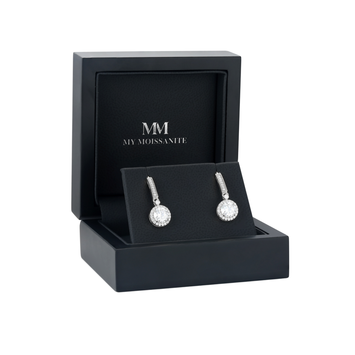 Luminary - halo-øredobber med moissanite