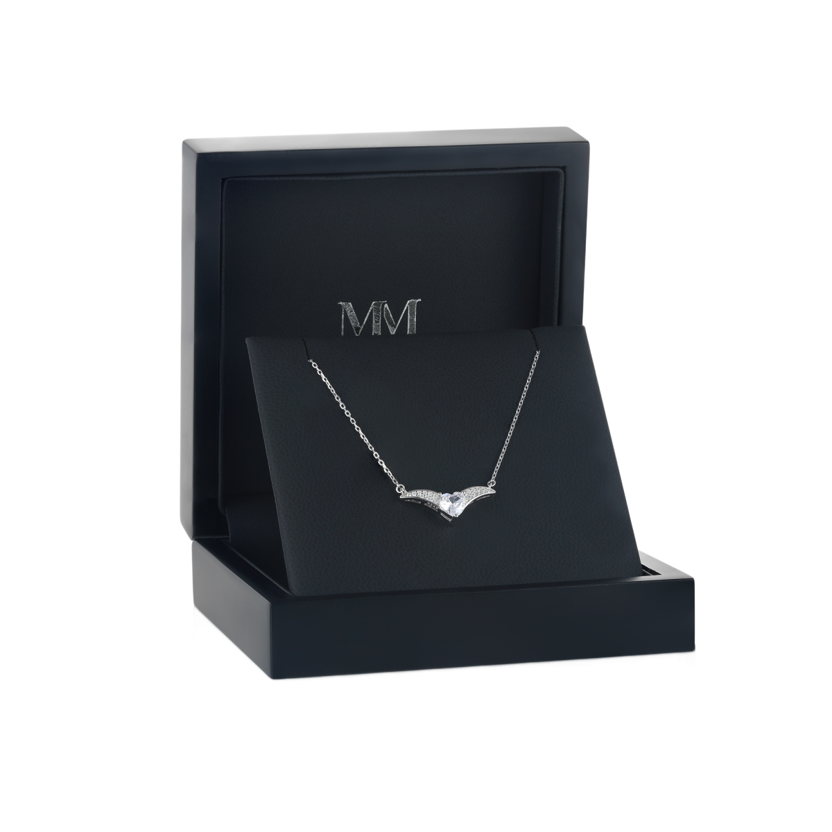 Vaneza - elegant V-formet moissanite-halskjede med pavé-aksenter